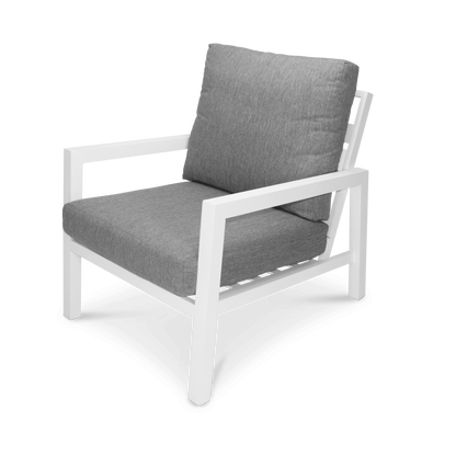 San Sebastian 6pc Outdoor Lounge Suite in Arctic White with a Foot Stool