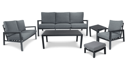 San Sebastian 6pc Outdoor Lounge Suite in Gunmetal with a Foot Stool