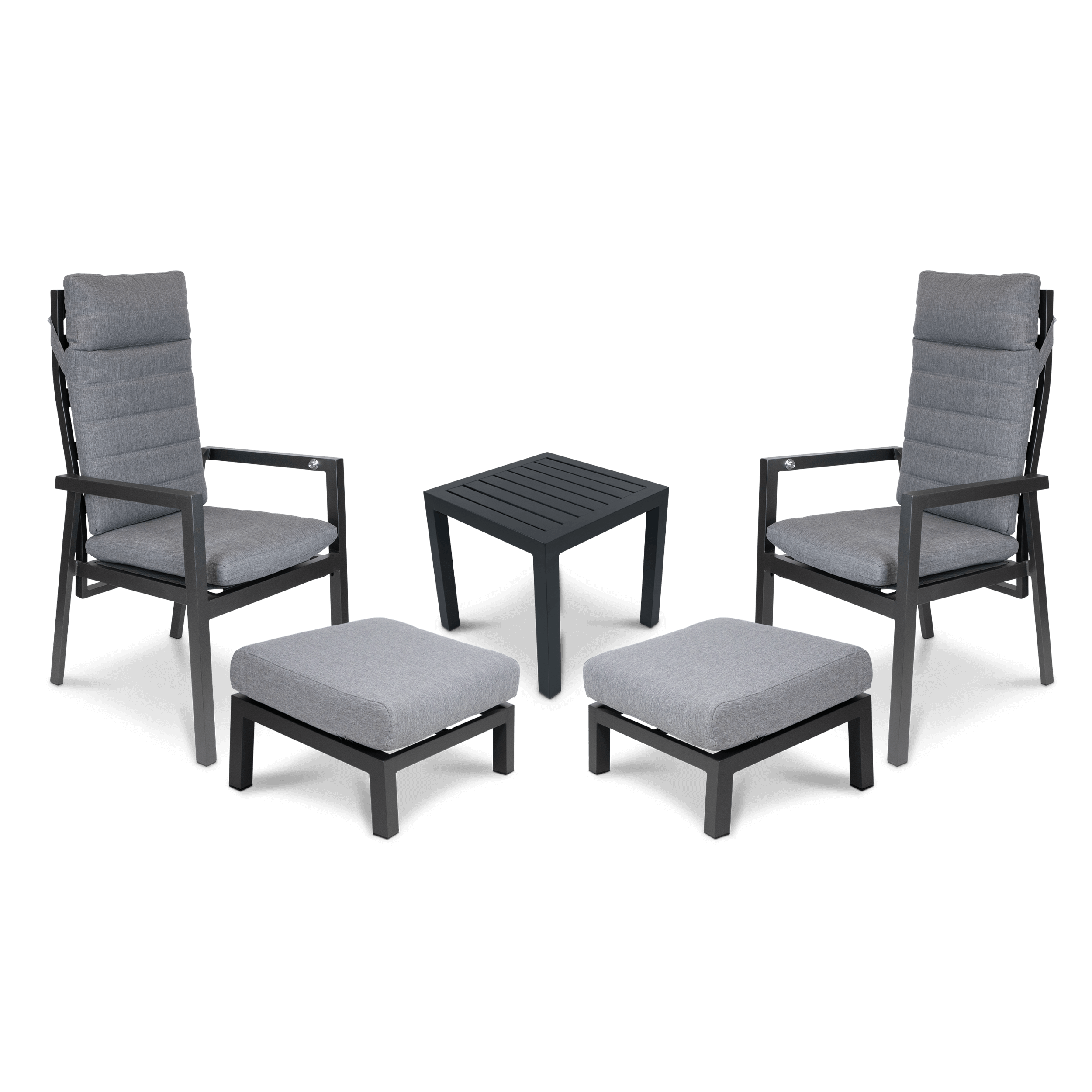 San Sebastian Reclining Occasional Set in Gunmetal