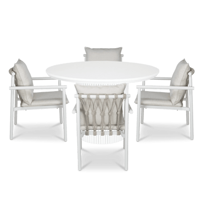 Sanctuary Round 5pc Dining Setting with Rope Chairs
