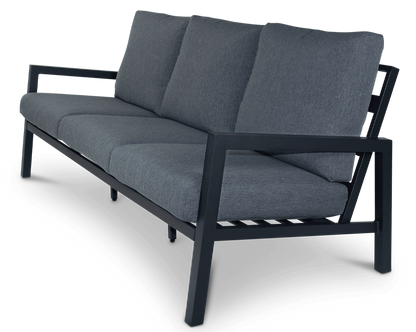 San Sebastian 3 Seater in Gunmetal with Platinum Olefin Cushions - The Furniture Shack