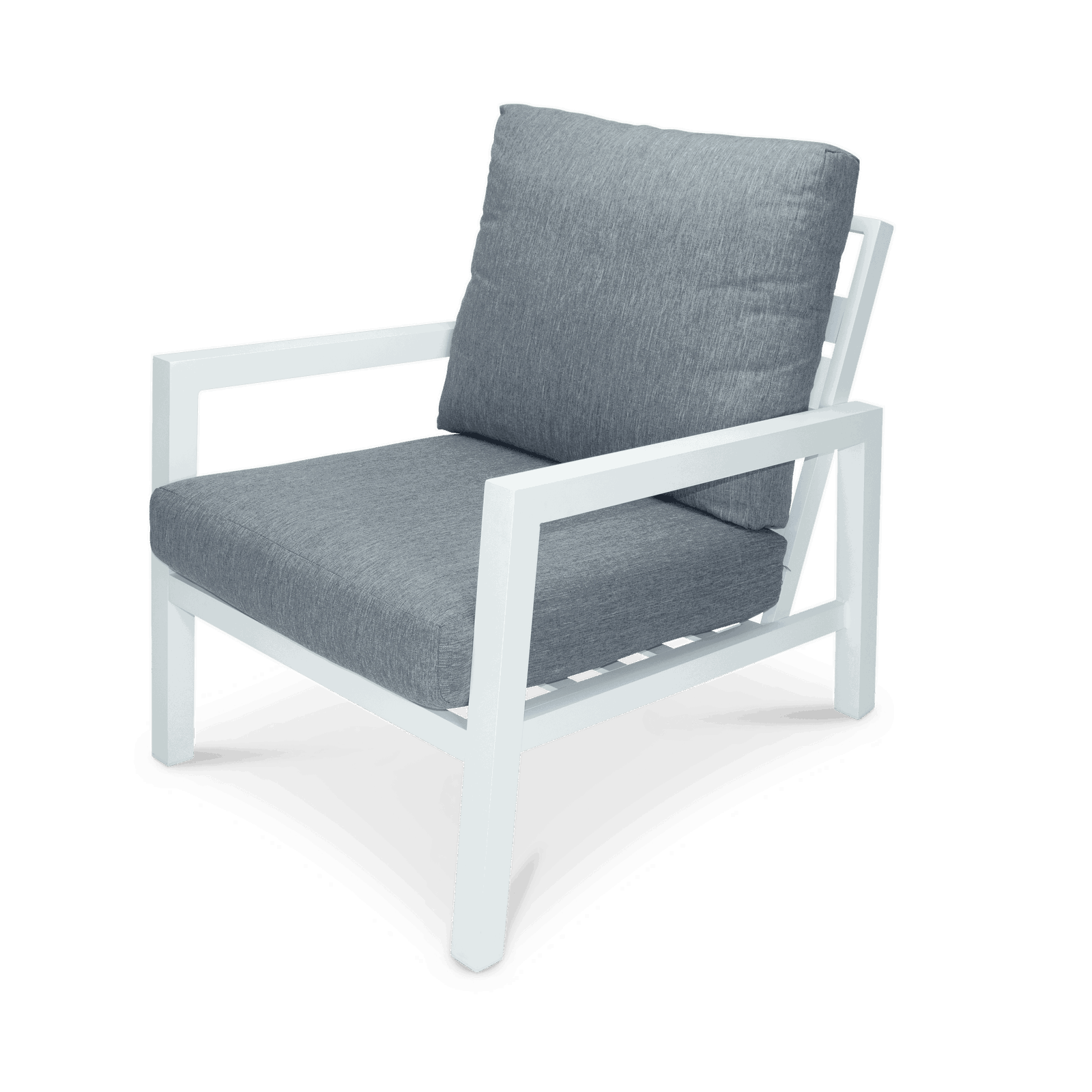 San Sebastian 3pc Occasional Set in Arctic White with Platinum Olefin Cushions