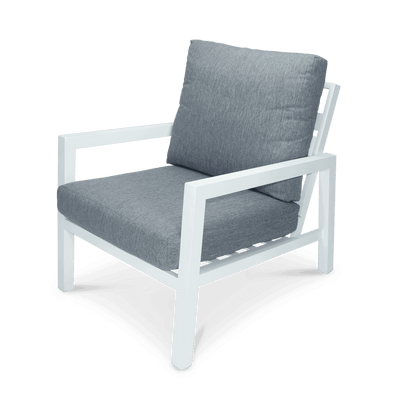 San Sebastian 3pc Occasional Set in Arctic White with Platinum Olefin Cushions