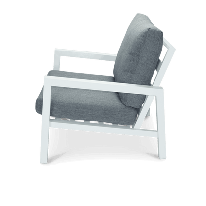 San Sebastian 3pc Occasional Set in Arctic White with Platinum Olefin Cushions