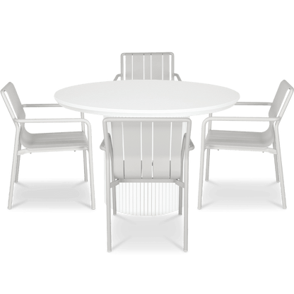 Sanctuary Round 5pc Dining Setting with Aluminium Chairs