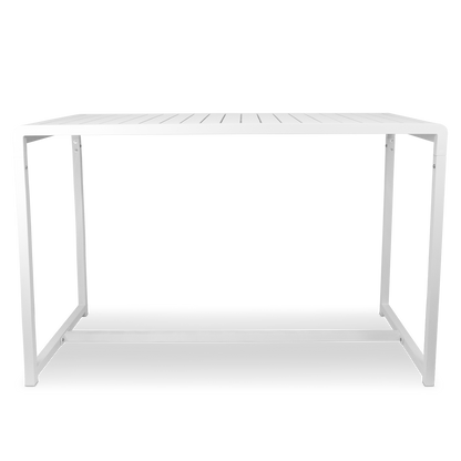 Santorini 7pc Bar Suite in Arctic White with Platinum Olefin Cushions - The Furniture Shack