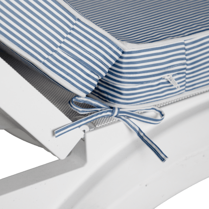 Tahiti Marine Stripe Sunlounger Outdoor Chair Cushion - 120x56x7.6cm