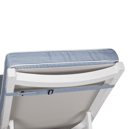 Tahiti Marine Stripe Sunlounger Outdoor Chair Cushion - 120x56x7.6cm