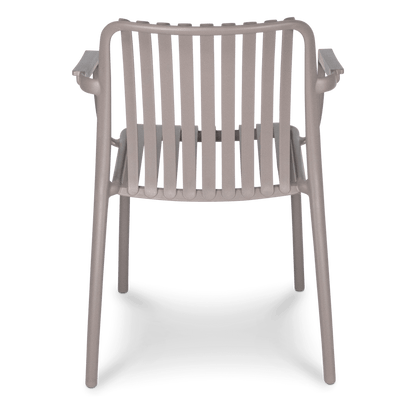 Salerno UV Polypropylene Premium Dining Chair with Arm in Taupe