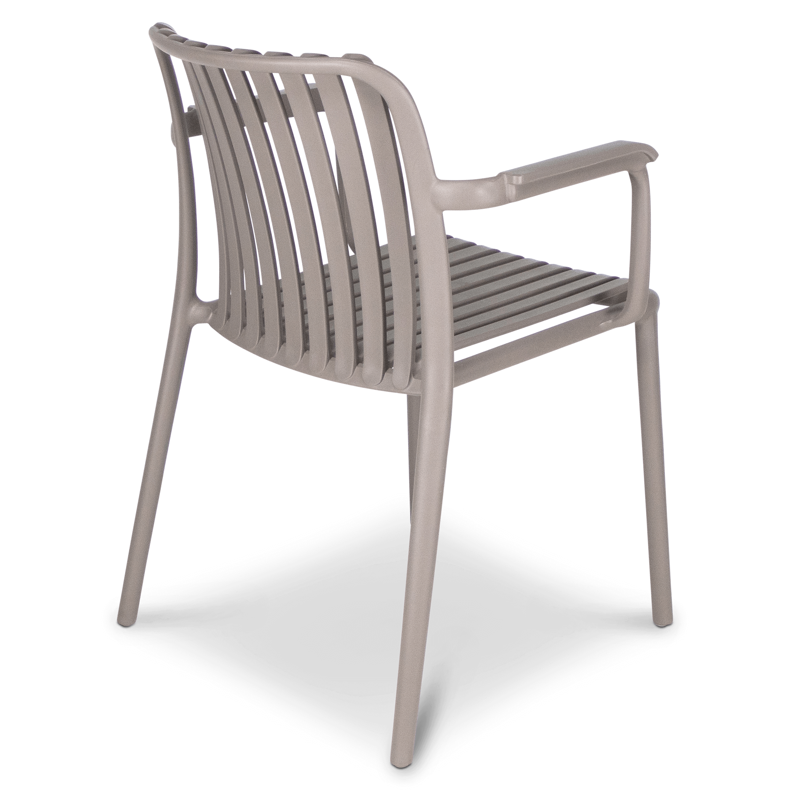 Salerno UV Polypropylene Premium Dining Chair with Arm in Taupe