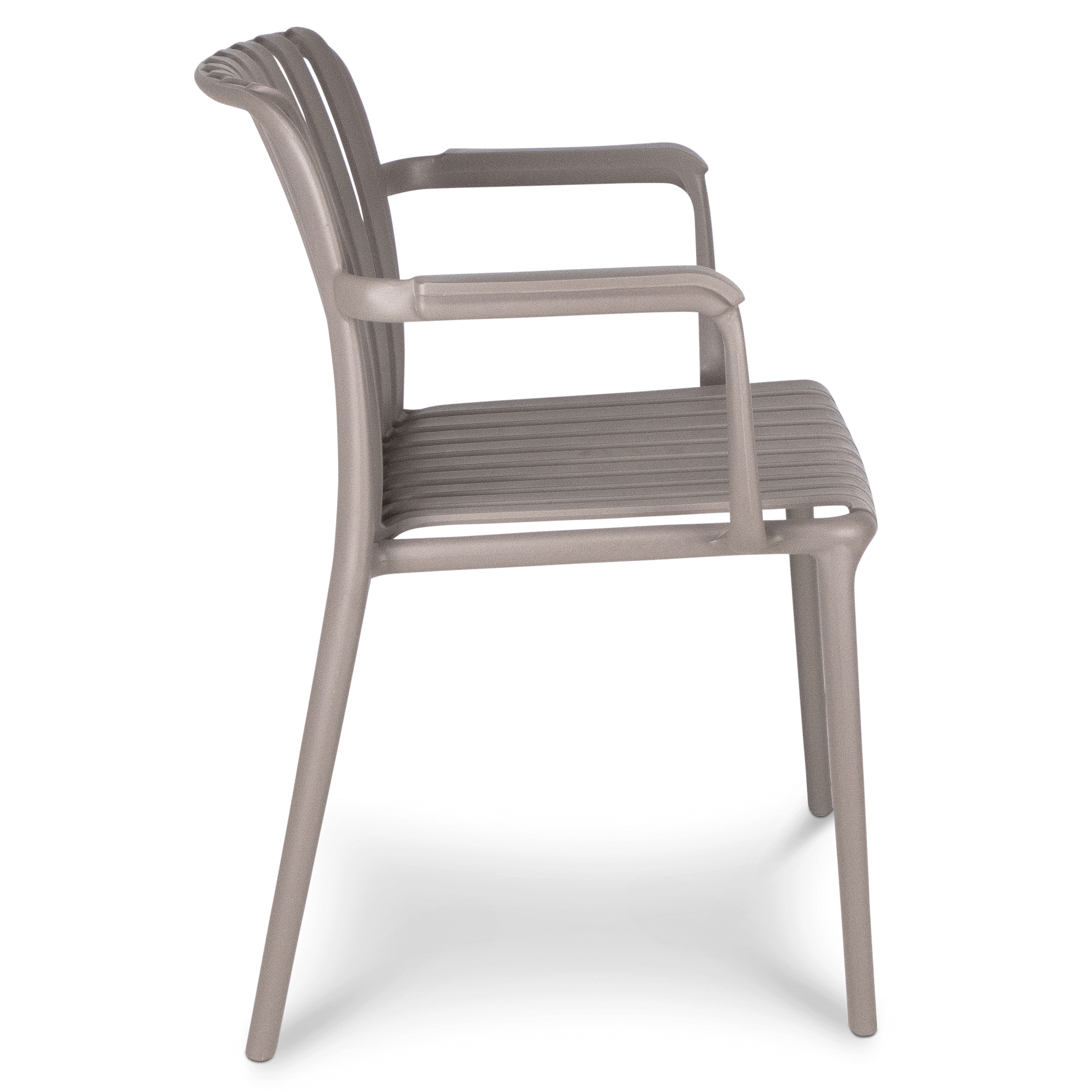 Salerno UV Polypropylene Premium Dining Chair with Arm in Taupe