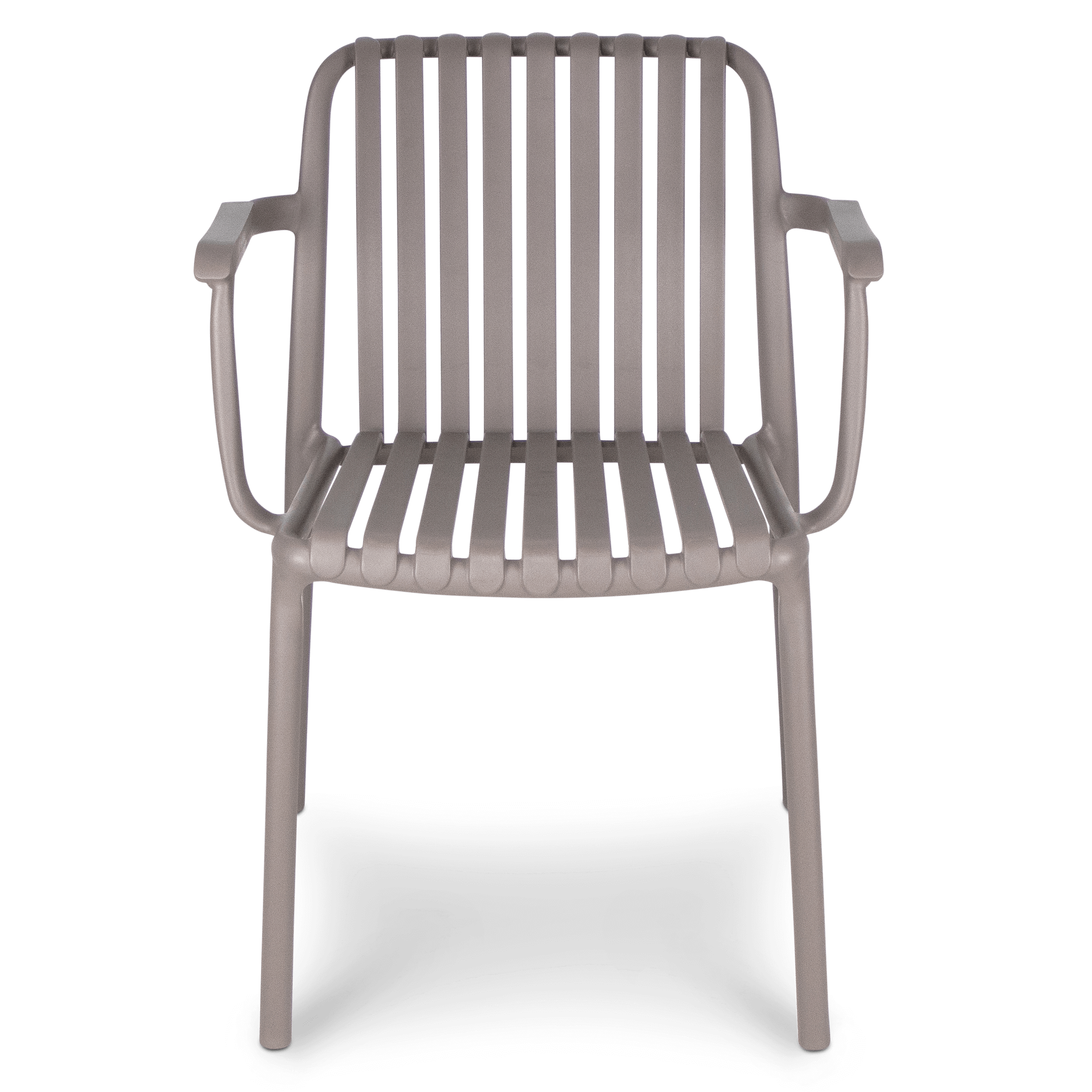 Salerno UV Polypropylene Premium Dining Chair with Arm in Taupe
