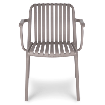 Salerno UV Polypropylene Premium Dining Chair with Arm in Taupe