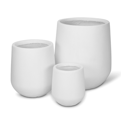 Torino Set of 3 Pots in MGO White Finish