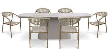 Trieste 7pc Dining Set with Rope Chairs