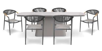 Trieste 7pc Dining Set with Rope Chairs