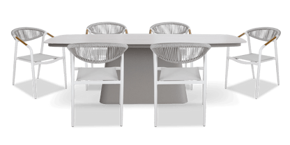 Trieste 7pc Dining Set with Rope Chairs