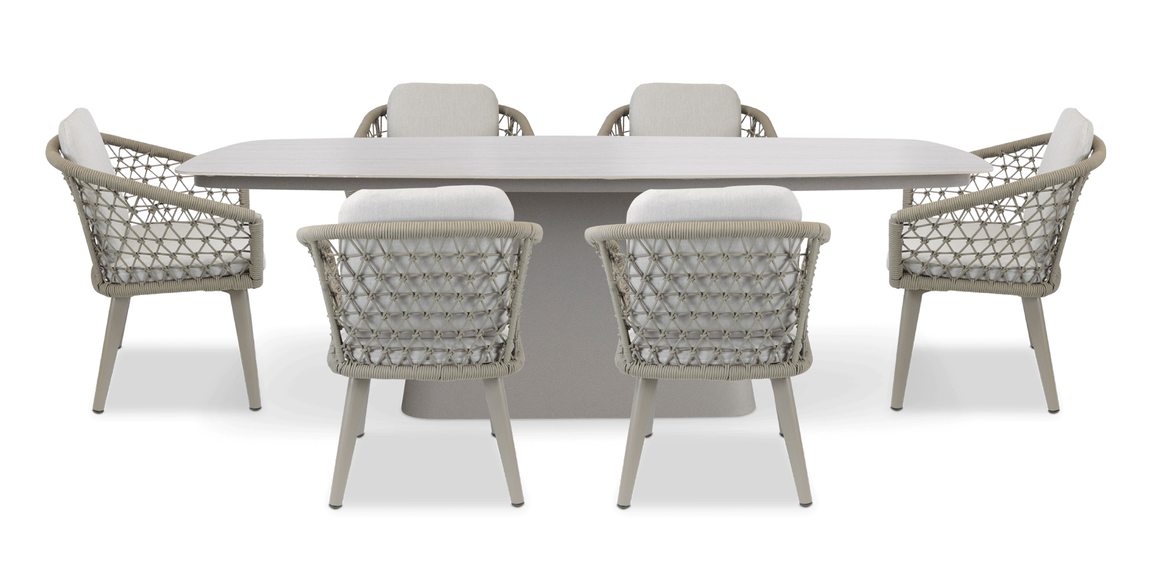 Trieste 7pc Dining Set with Rope Chairs