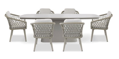 Trieste 7pc Dining Set with Rope Chairs