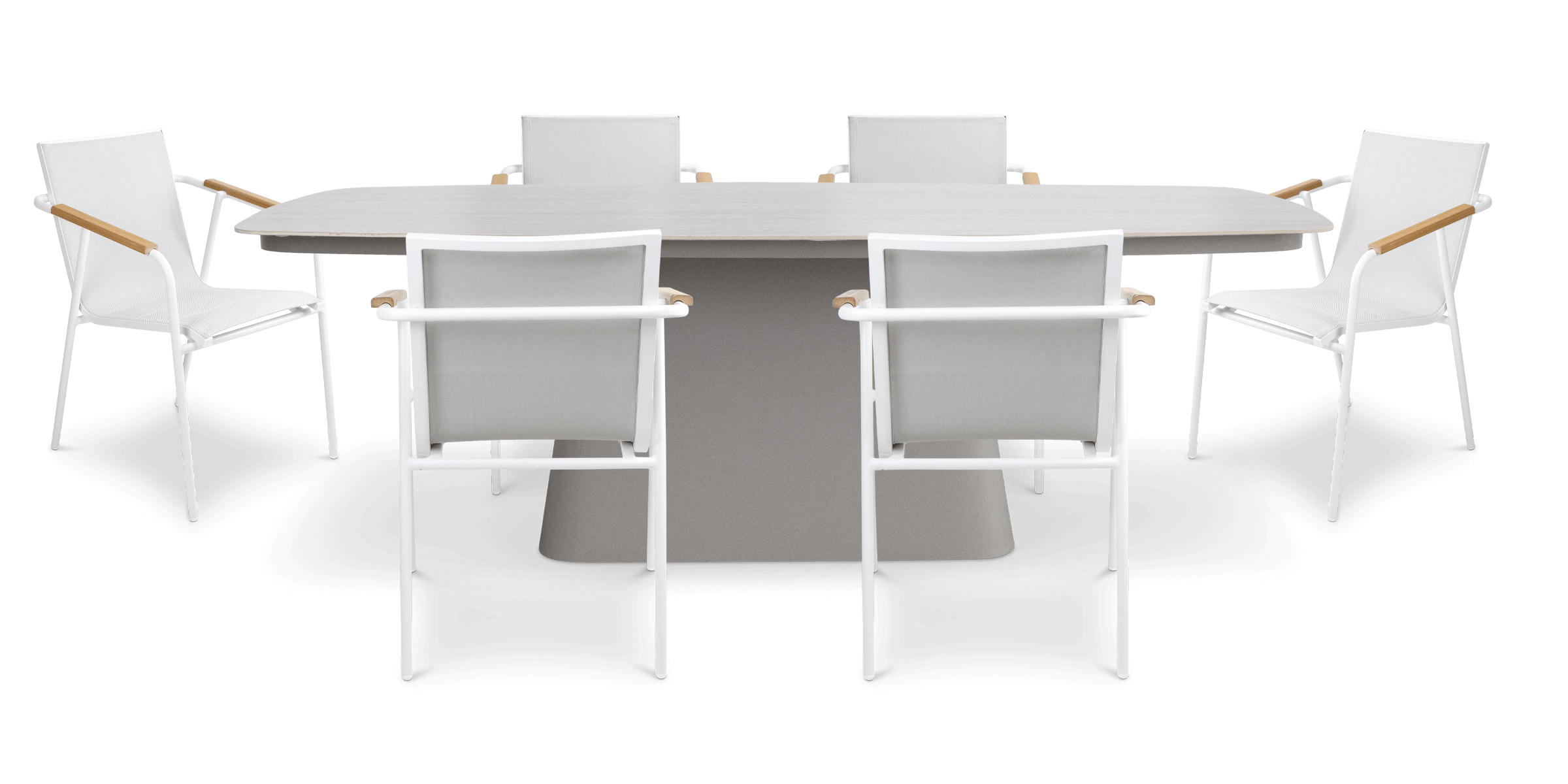 Trieste 7pc Dining Set with Aluminium Chairs