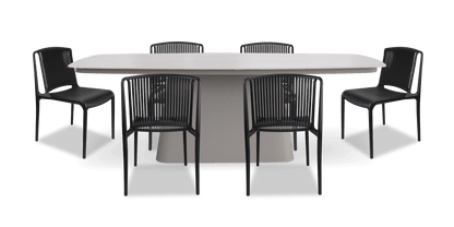 Trieste 7pc Dining Set with UV Plastic Outdoor Dining Chairs