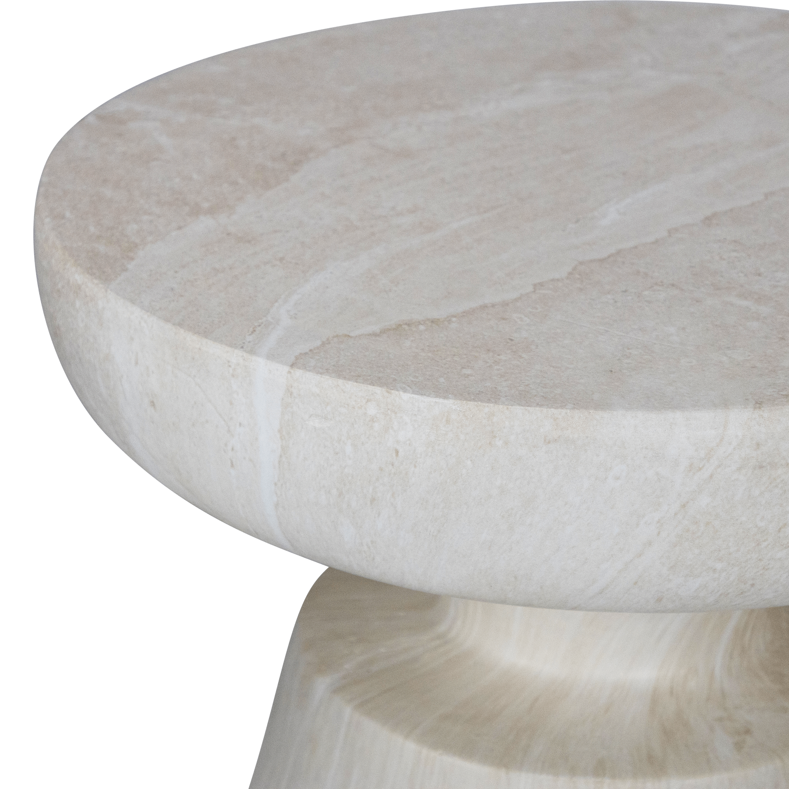 Venezia Side Table in MGO Travertine Finish
