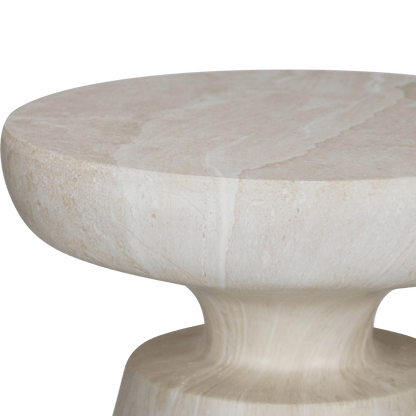 Venezia Side Table in MGO Travertine Finish