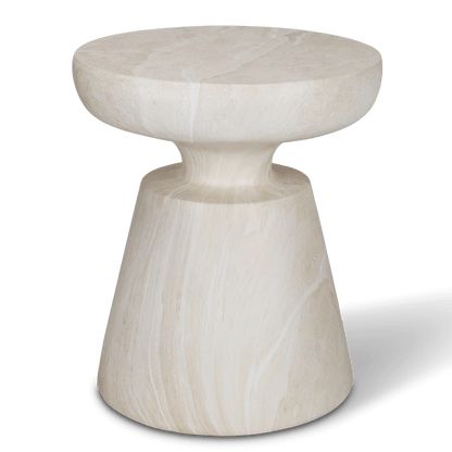 Venezia Side Table in MGO Travertine Finish