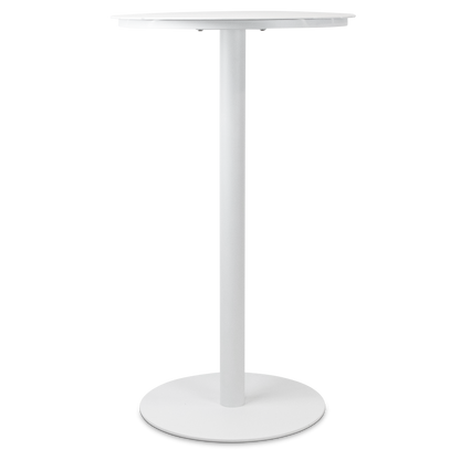 Cafe Collection Round 3pc Bar Suite in White with UV Plastic Bar Stools (PP)