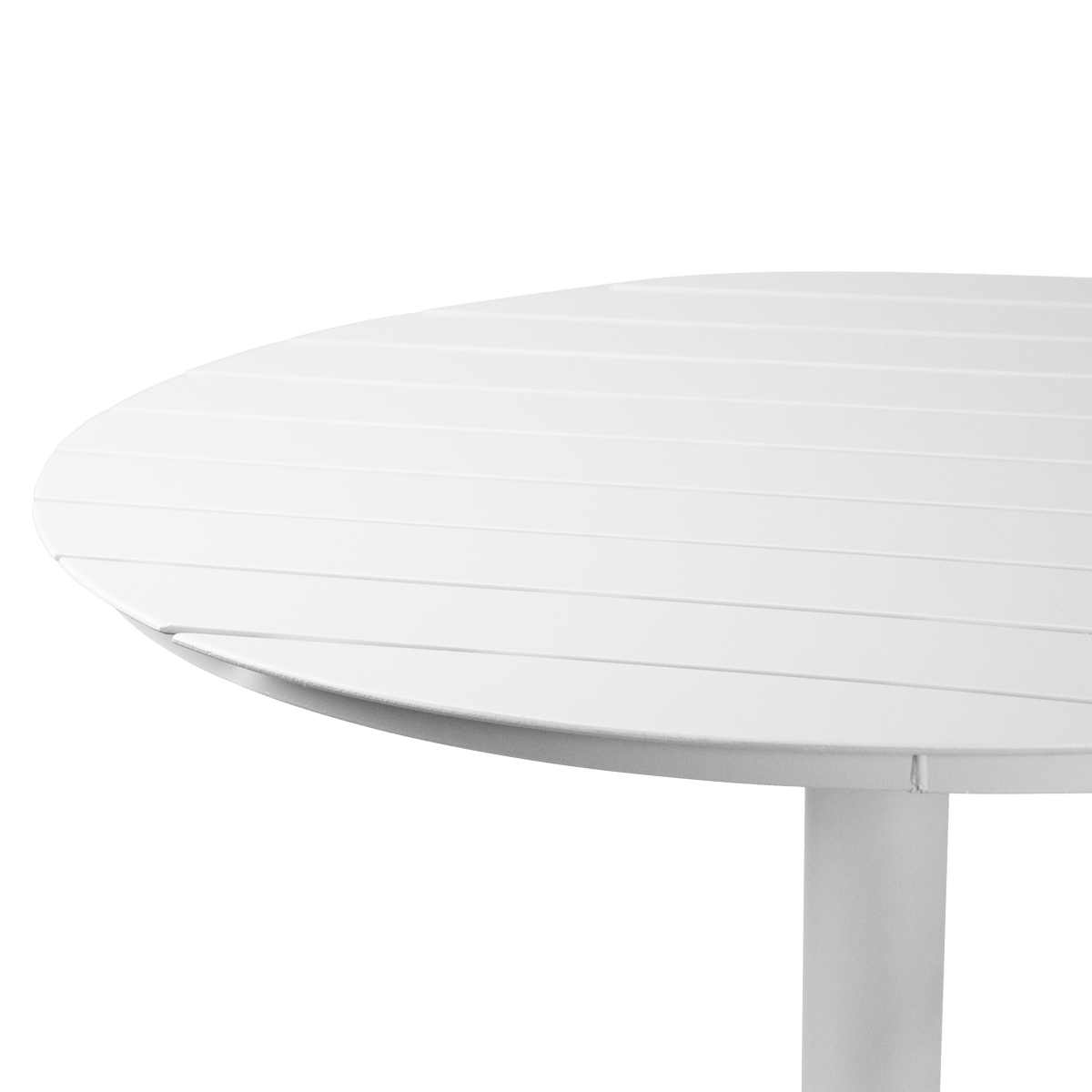 Cafe Collection Round Dining Table in Aluminium and Steel Base in Arctic White