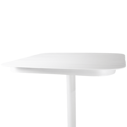 Cafe Collection Square Bar Table in Aluminium and Steel Base in Arctic White
