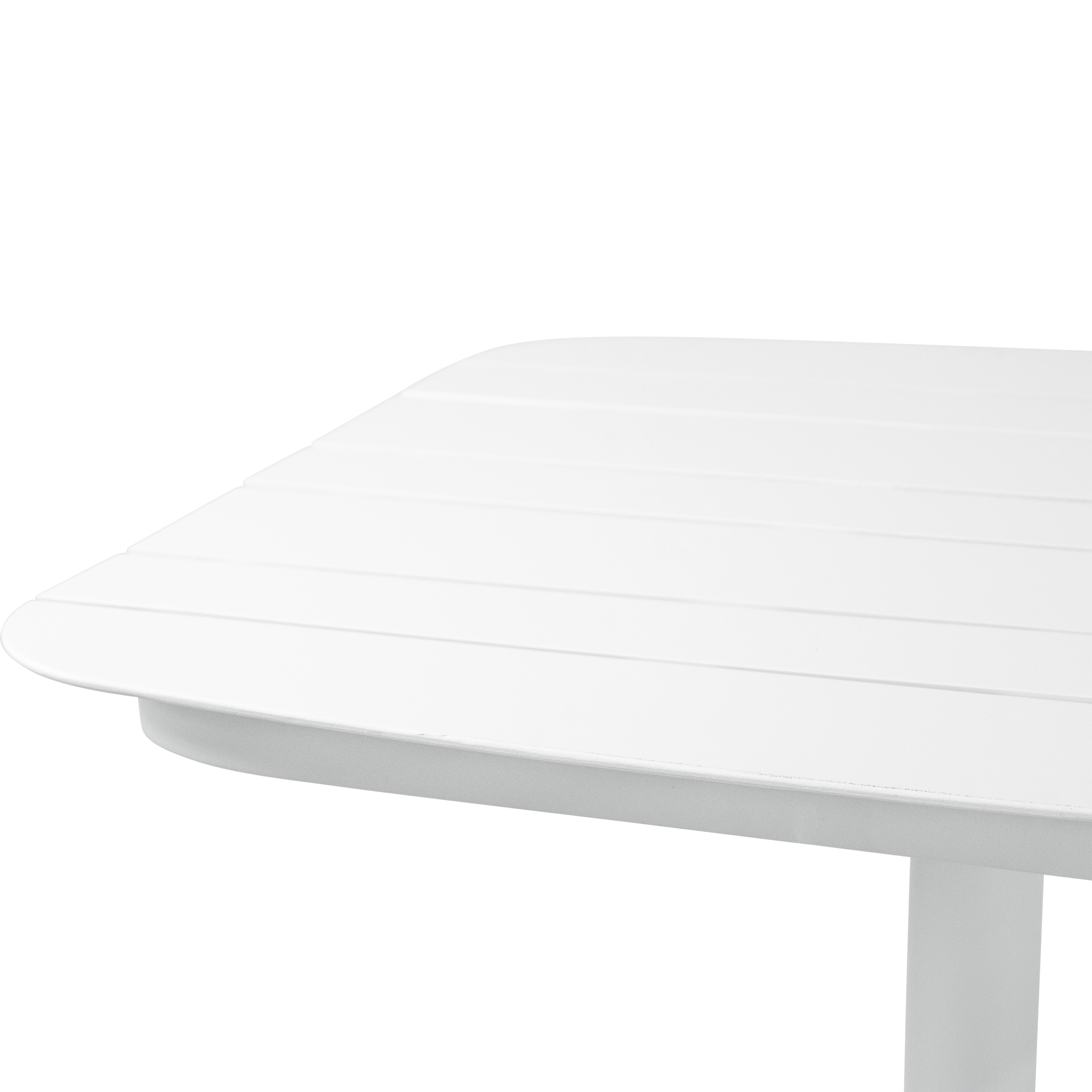 Cafe Collection Square Dining Table in Aluminium and Steel Base in Arctic White