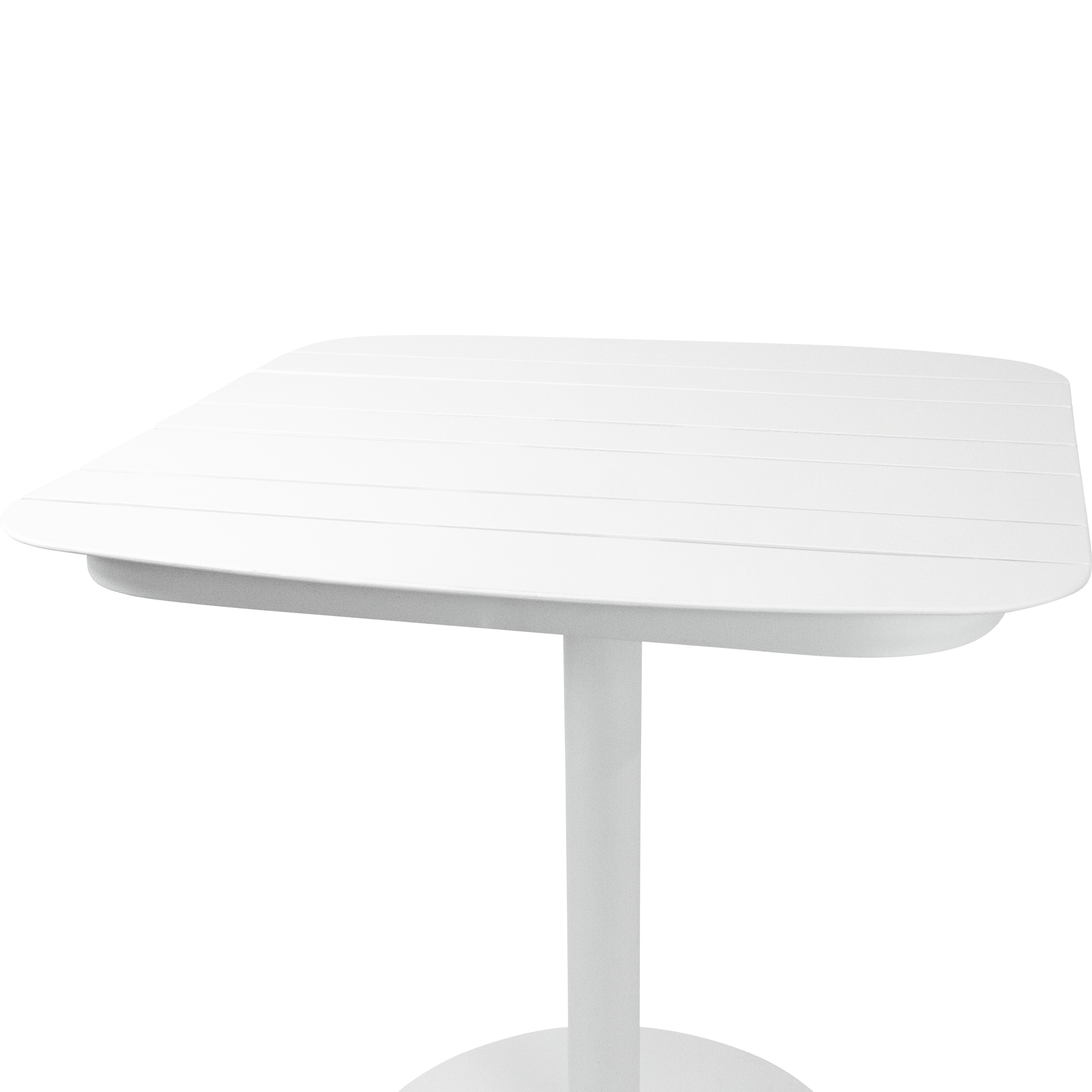 Cafe Collection Square Dining Table in Aluminium and Steel Base in Arctic White