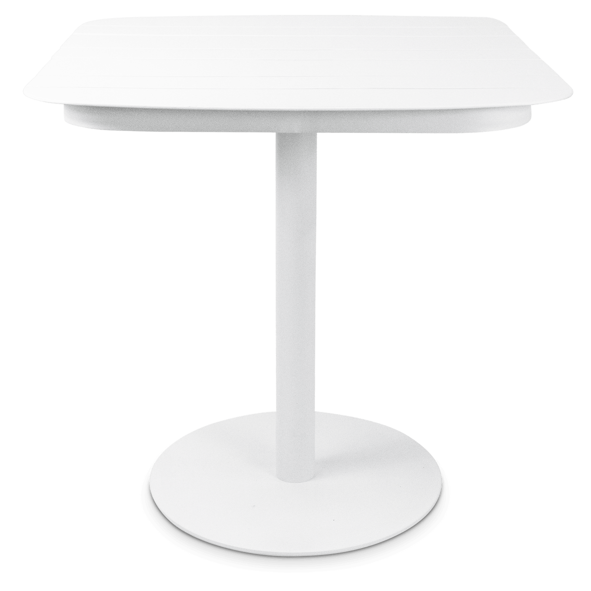 Cafe Collection Square Dining Table in Aluminium and Steel Base in Arctic White