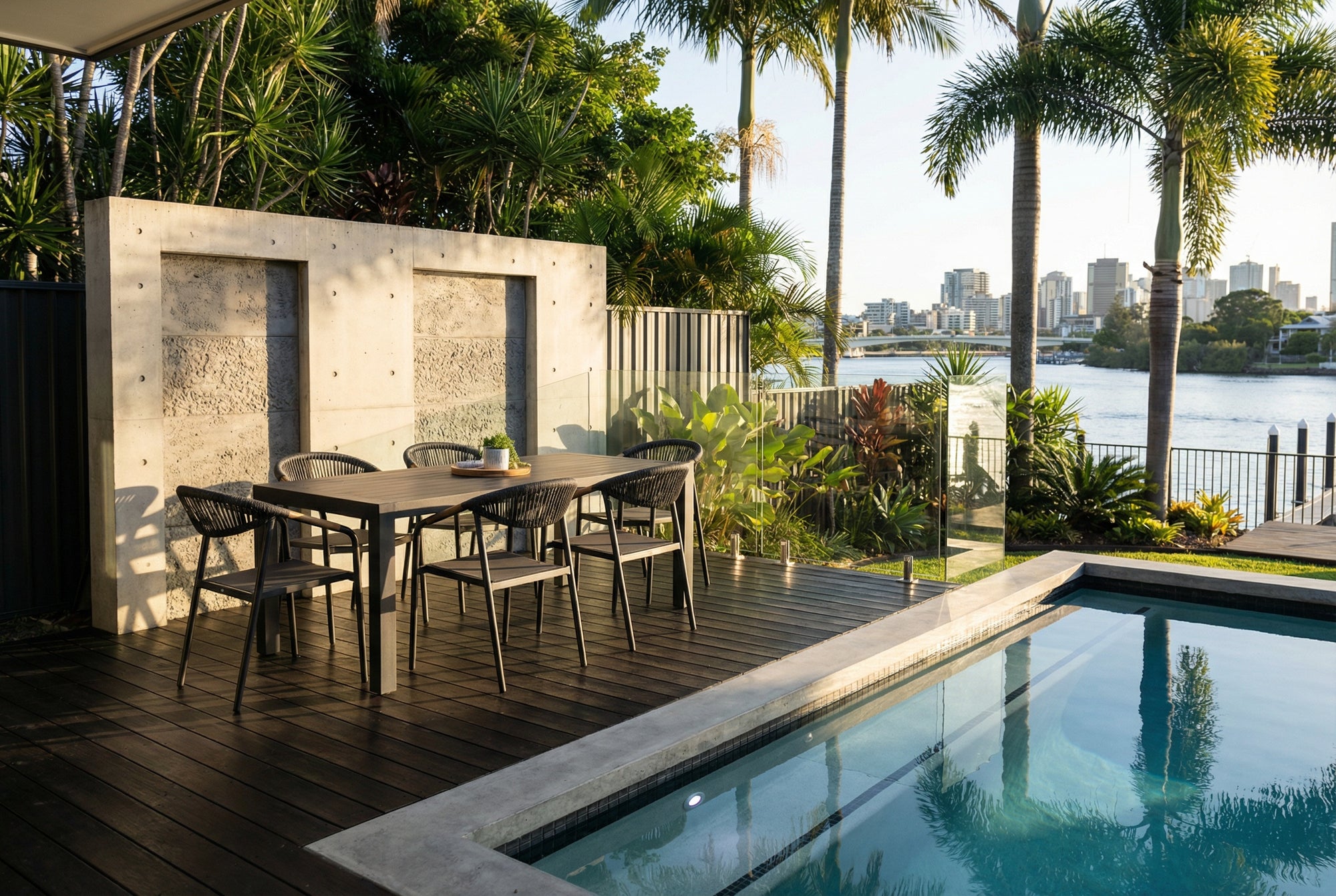 Bahamas Rectangle Gunmetal Dining Set