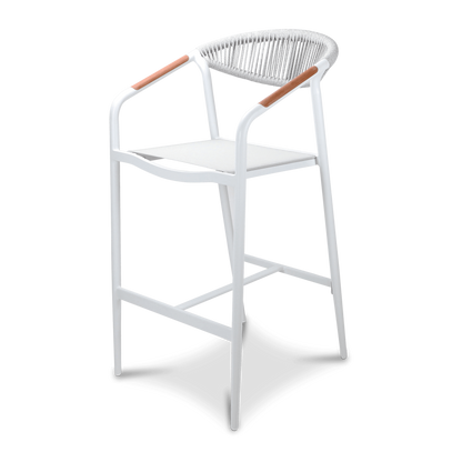 Cafe Collection Round 3pc Bar Suite in White Aluminium