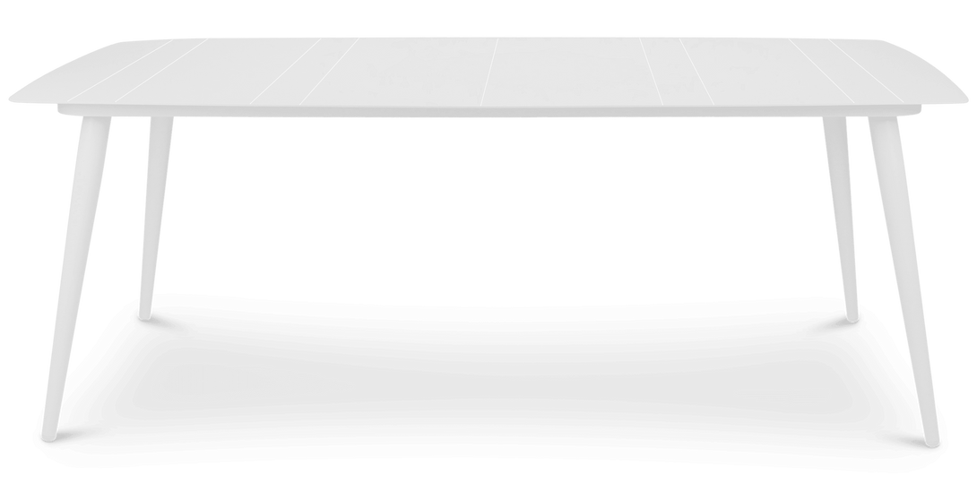 Amalfi Outdoor Rectangle Dining Table 200x100cm in Arctic White Alum