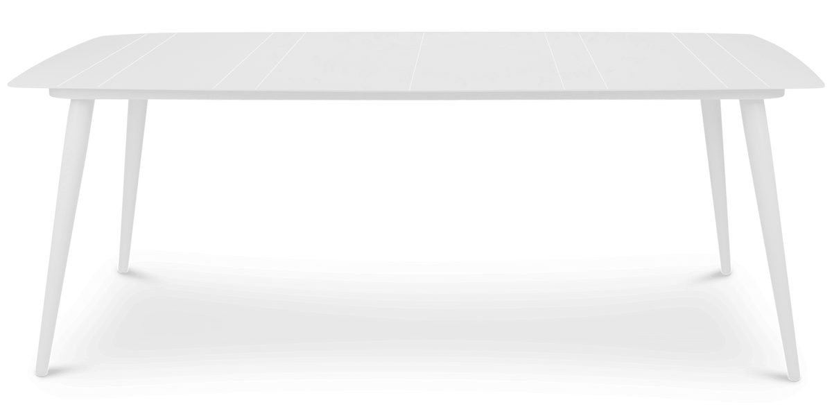 Amalfi Rectangle Dining Table (200x100cm) in Arctic White Aluminium - The Furniture Shack