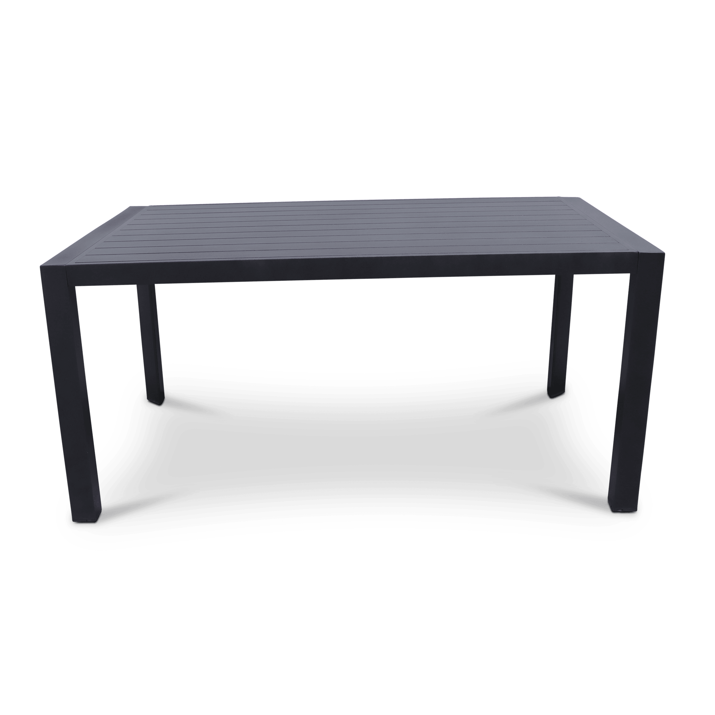 Bahamas Rectangle 7 Piece Outdoor Setting in Gunmetal with UV Plastic Outdoor Chairs (PP)