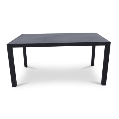 Bahamas Rectangle 7 Piece Outdoor Setting in Gunmetal with UV Plastic Outdoor Chairs (PP)