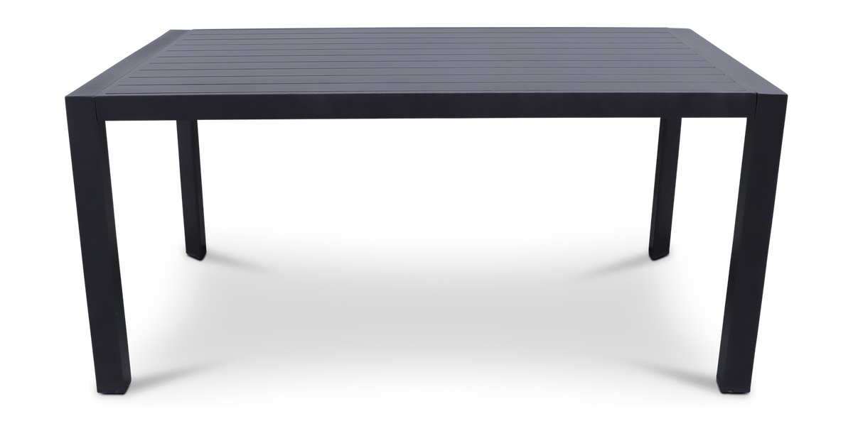 Bahamas Rectangle Dining Table (160x84.5cm) in Gunmetal Aluminium