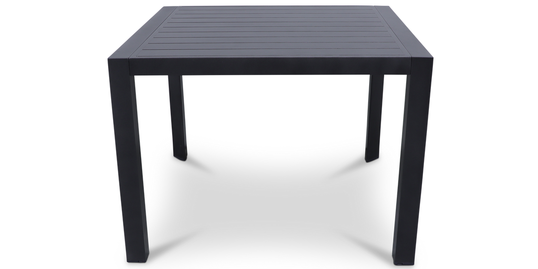 Bahamas Square 5 Piece Outdoor Setting in Gunmetal with UV Plastic Outdoor Chairs (PP)