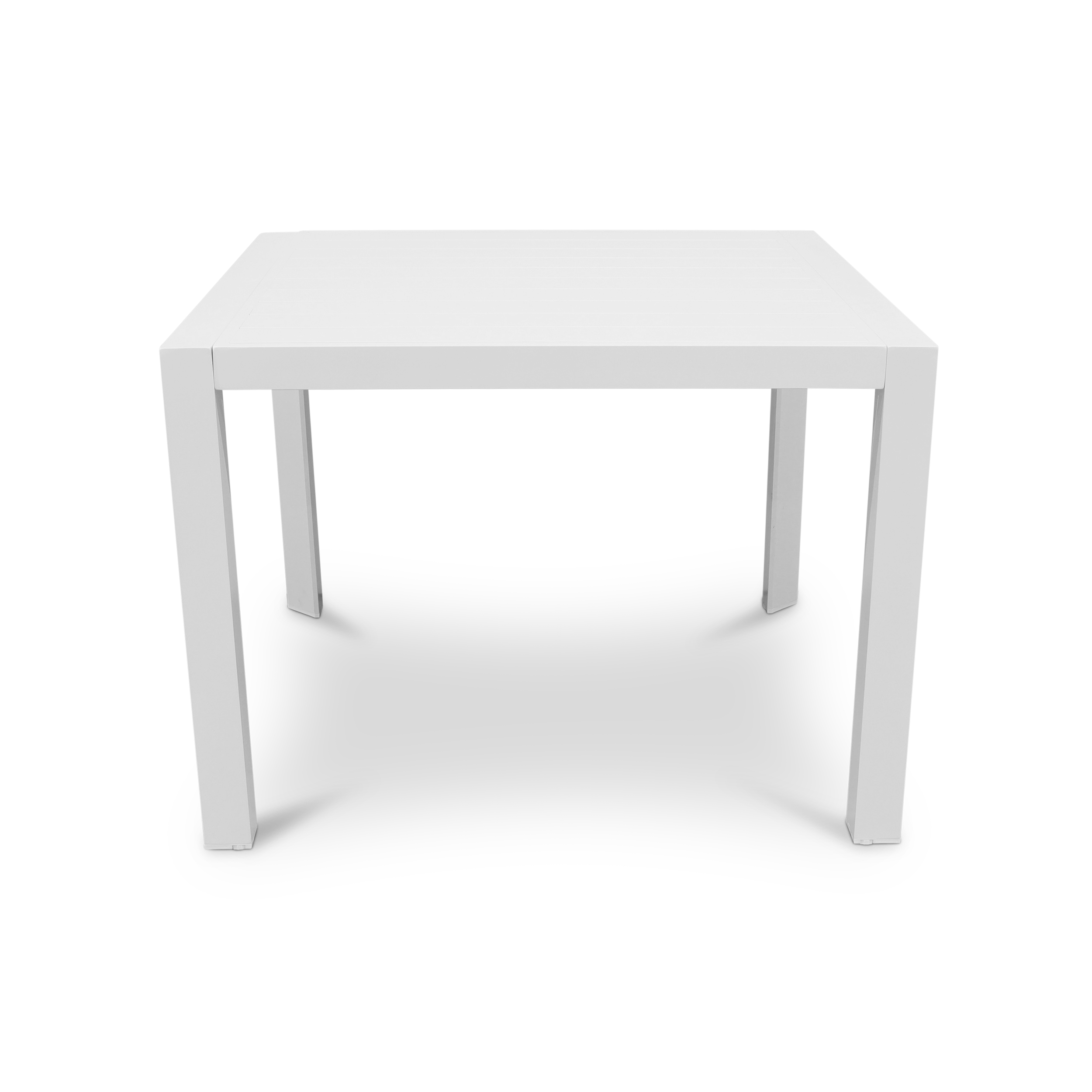 Bahamas Square Cafe 5 Piece Outdoor Setting in Arctic White with UV Plastic Outdoor Chairs (PP)