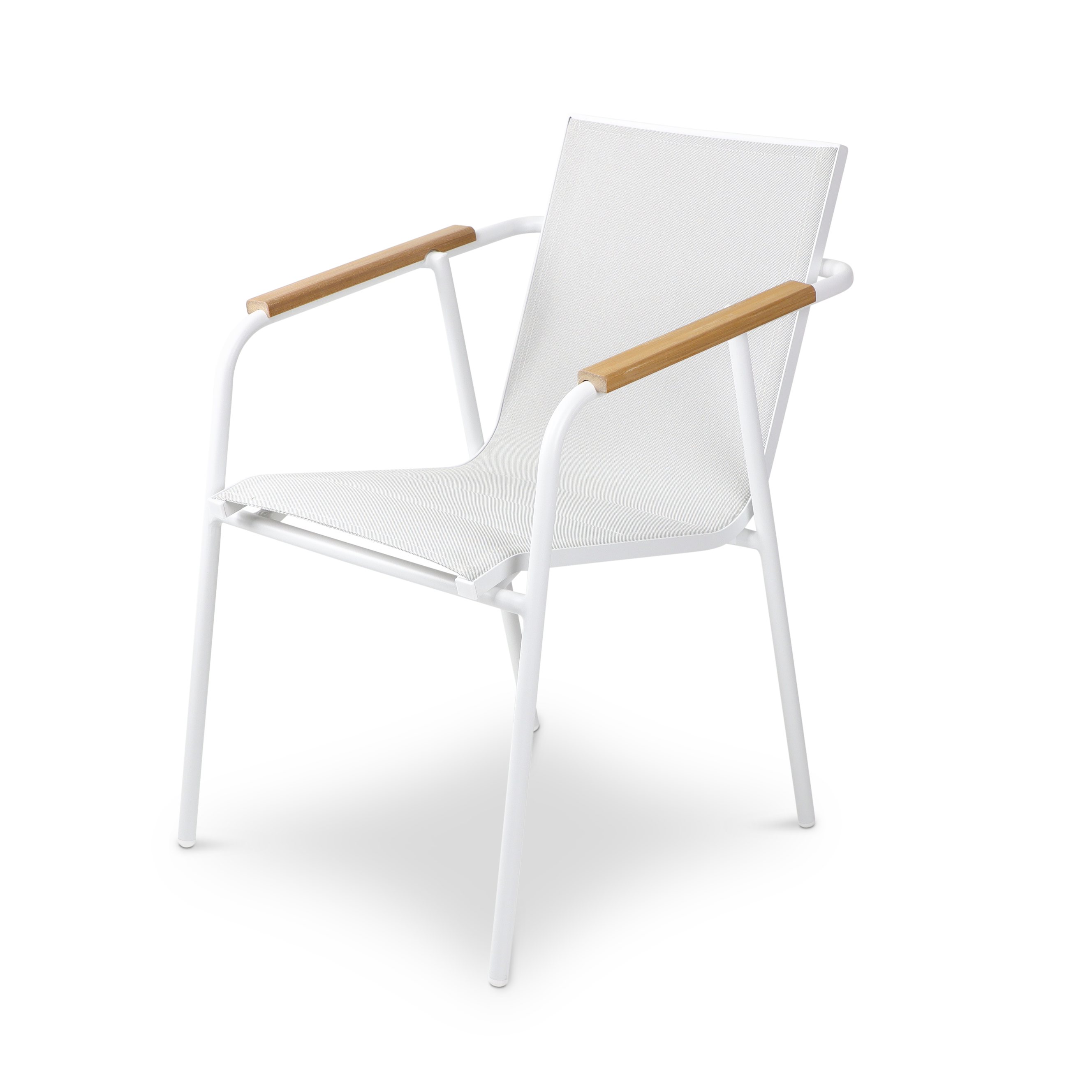 Cafe Collection Square 3pc Dining Suite in Arctic White with Aluminium Chairs