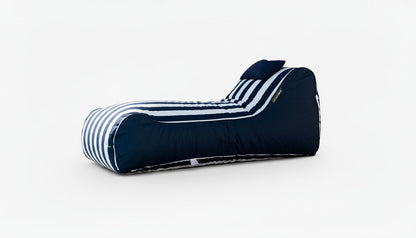 Bondi Indoor/Outdoor Bean Bag in Navy Stripe