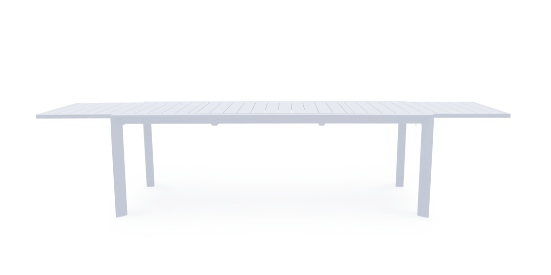 Morocco Outdoor Extension Table in White with Rope Chairs