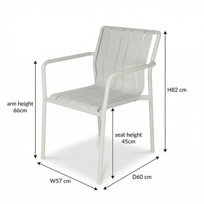 Flow Dining Chair in Silk Beige Aluminium