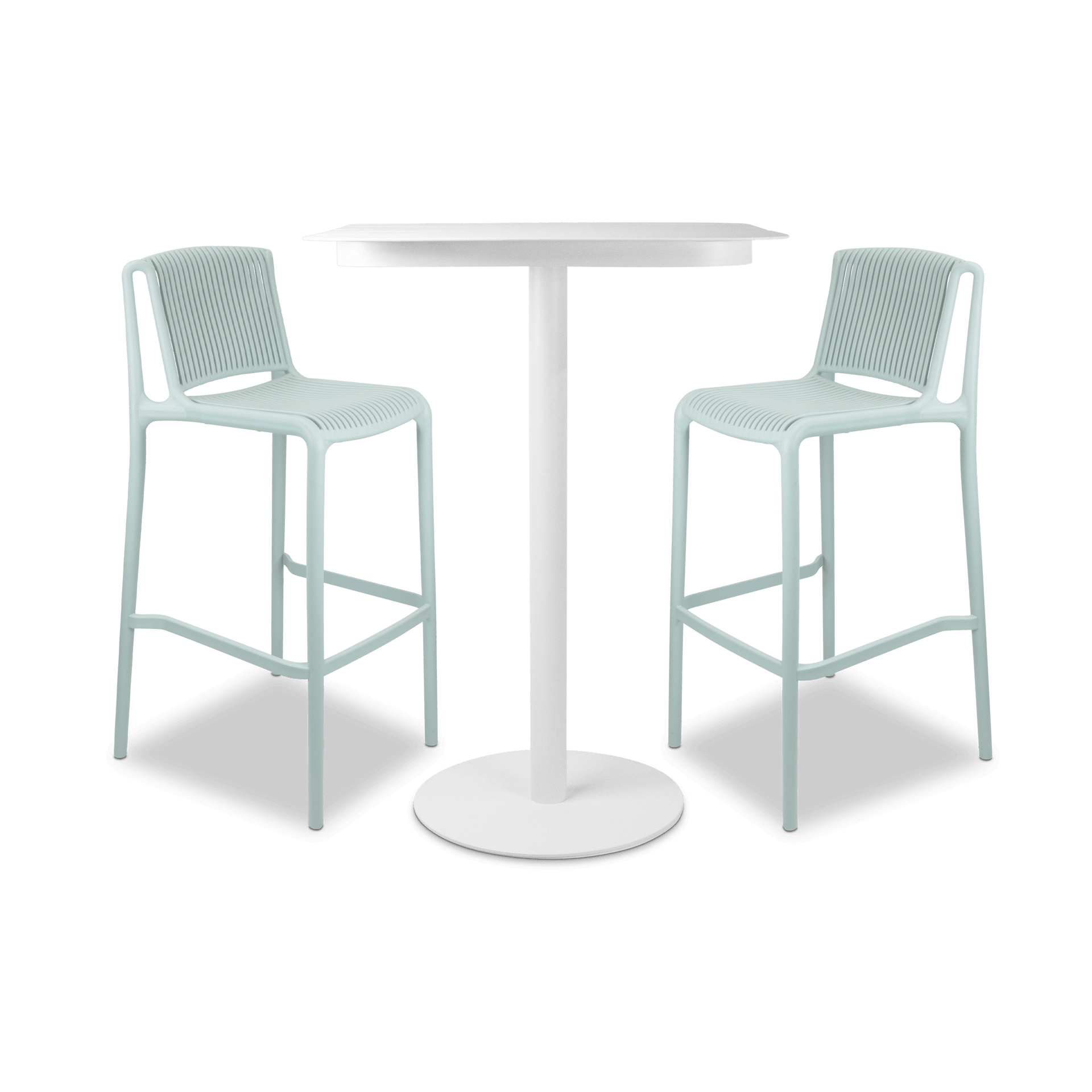 Cafe Collection 3pc Square Bar Suite White with UV Stools – The