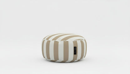Byron Bay Indoor/Outdoor Ottoman in Taupe Stripe