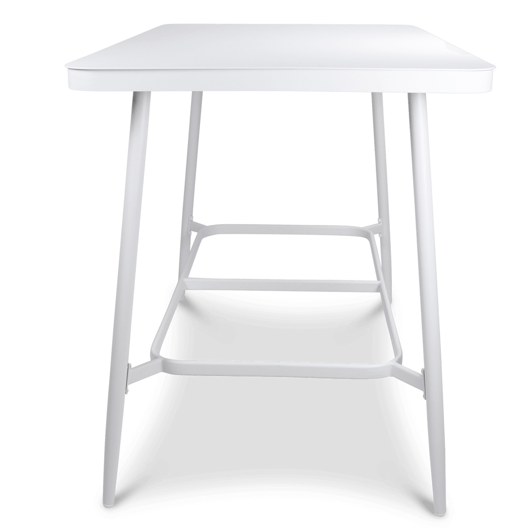 Amalfi Rectangle Bar Table in Arctic White Aluminium - The Furniture Shack